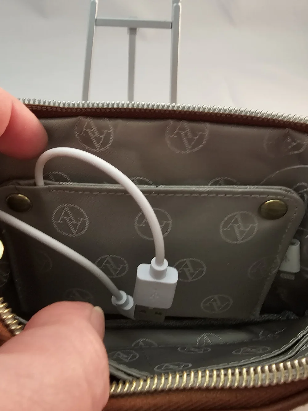 Adrienne Vittadini Wristlet Clutch With Phone Charger